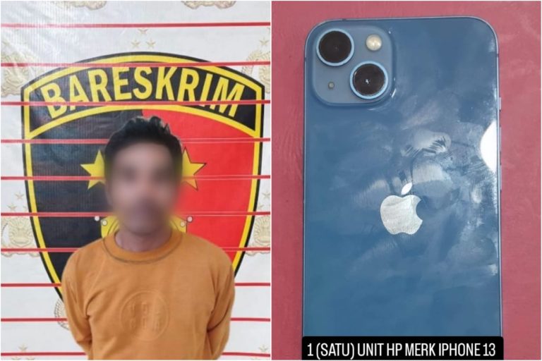 Kelengahan beberapa menit berujung kerugian jutaan rupiah. Seorang warga di Jalan M. Yamin Gang Pelayaran RT 019, Kelurahan Gunung Kelua, Kecamatan Samarinda Ulu, kehilangan satu unit iPhone 13 warna biru 128 GB setelah ditinggal mandi