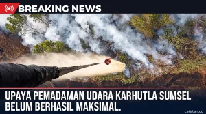 Upaya Pemadaman Udara Karhutla Sumsel Belum Berhasil Maksimal