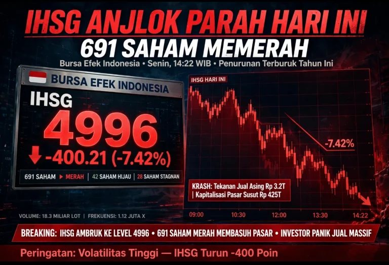 Ilustrasi IHSG Anjlok Parah Hari Ini, 691 Saham Memerah