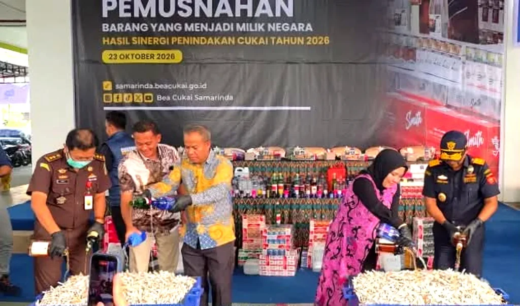 Hampir Rp2 Miliar Rokok Ilegal Dimusnahkan di Samarinda