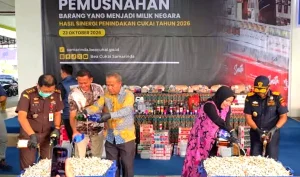 Hampir Rp2 Miliar Rokok Ilegal Dimusnahkan di Samarinda